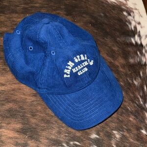 Blue Corduroy Cap with Embroidered Logo